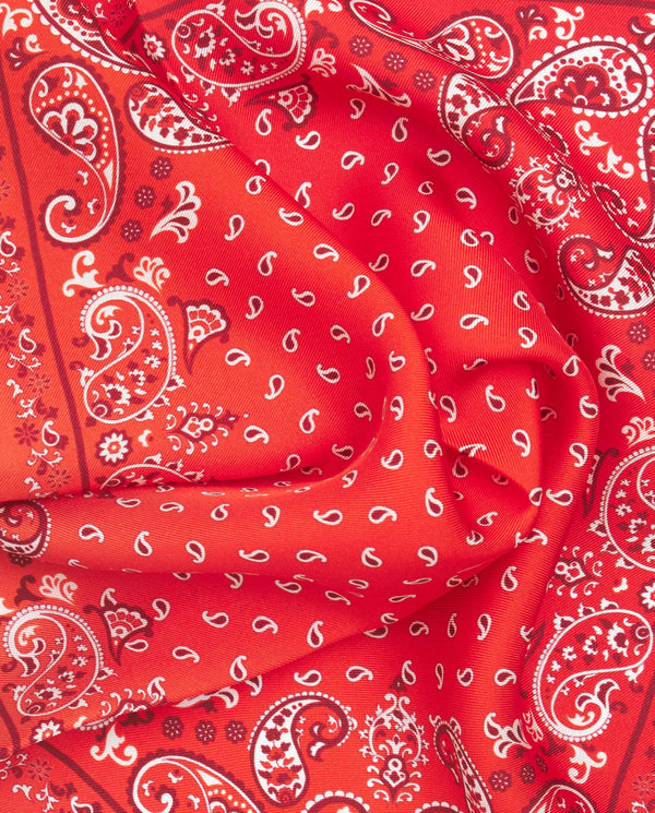 Pañuelo estampado de seda rojo by MIRTO
