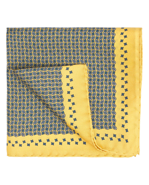 Pañuelo estampado de seda amarillo by MIRTO