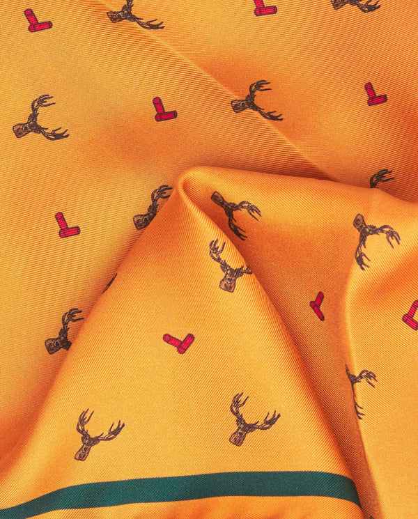 Pañuelo estampado de seda naranja by MIRTO