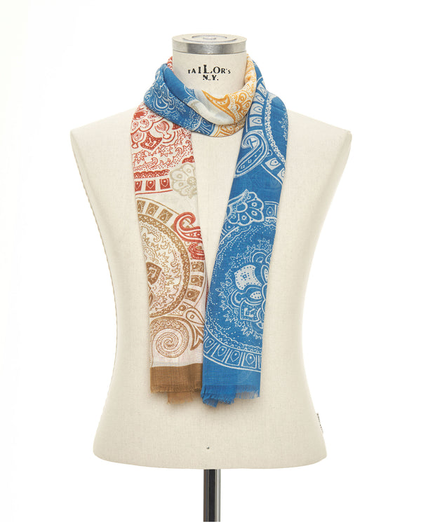 Foulard estampado de algodón azul by MIRTO