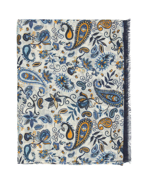 Foulard estampado de algodón azul by MIRTO