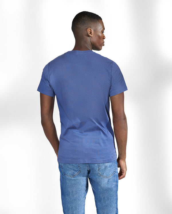 Camiseta cuello caja algodón orgánico azul de by B