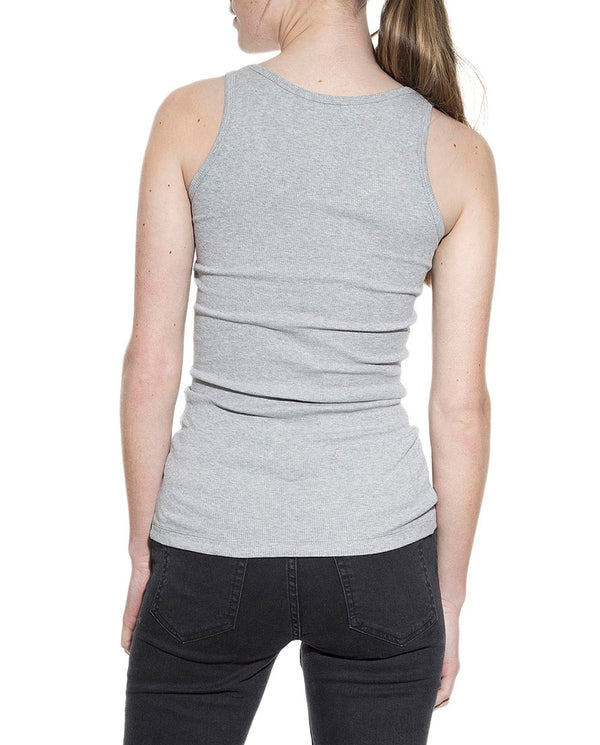 TANK RIBBED GREY MELANGE by MIRTO