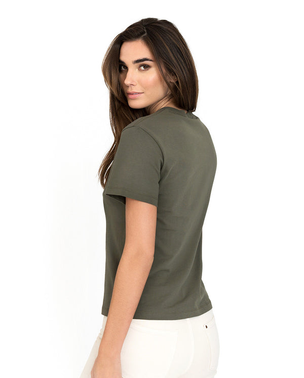 Camiseta clásica algodón orgánico verde oliva