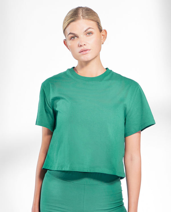 Camiseta corta de algodón orgánico verde by Bread&